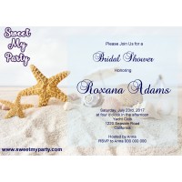 Seaside Bridal Shower invitation, Sea Shell Bridal Shower Invitation,Starfish Wedding Shower Invitation,(10)